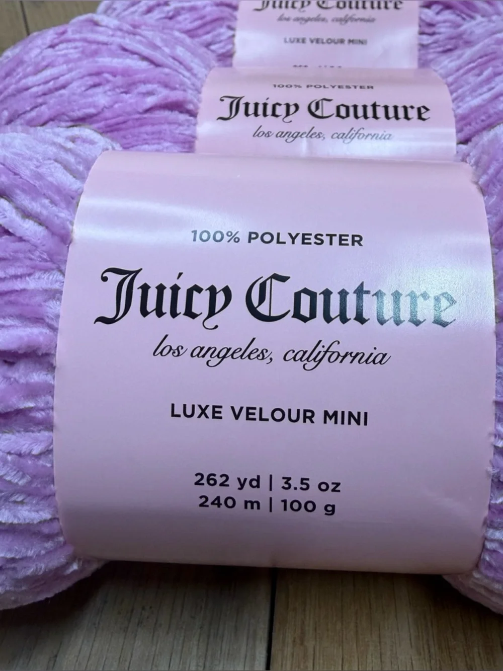 Juicy Couture Luxe Velour Mini Yarn Violet Tulle 3 Pack New 262yd Skein - Picture 2 of 4